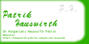 patrik hauswirth business card